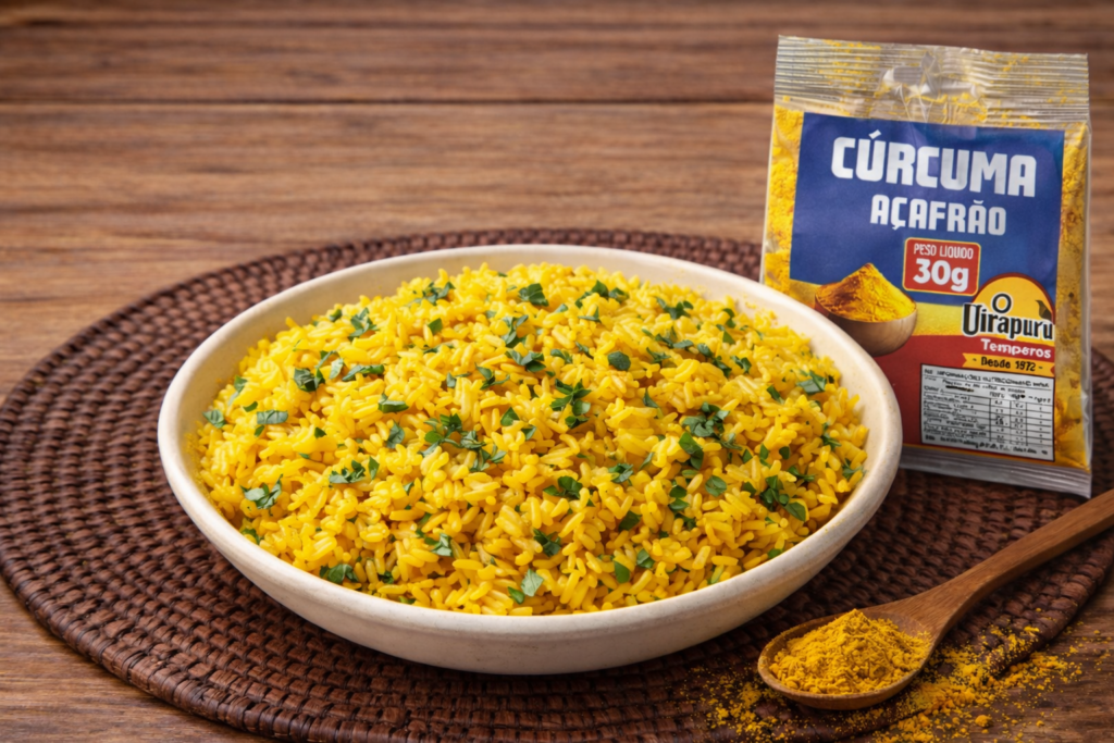🍚 Arroz Dourado com Cúrcuma (Açafrão)