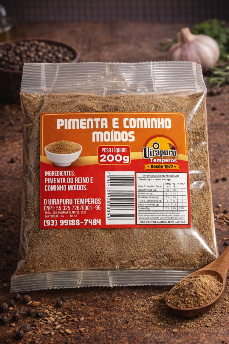 Pimenta e Cominho Moídos 200g